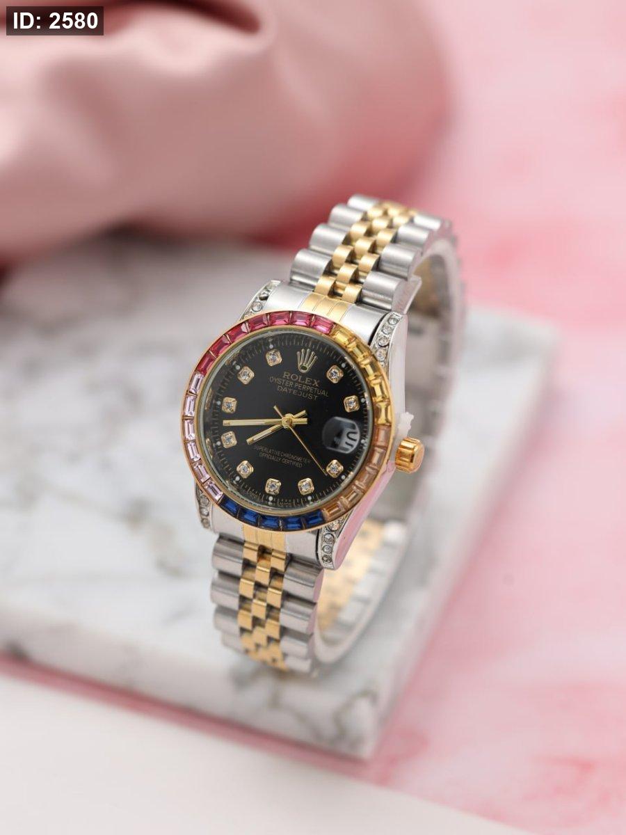 ساعة رولكس نسائية مع علبة فاخرة R6